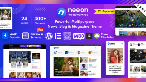 Neeon Theme GPL v3.0. – WordPress News Magazine Theme