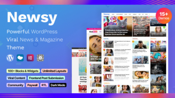 Newsy Theme GPL v2.5.4 – Viral News & Magazine WordPress Theme