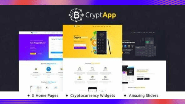 CryptApp Landing Page Theme GPL v2.5