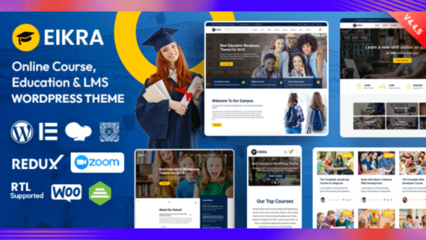 Eikra Theme GPL – Education WordPress LMS Websites