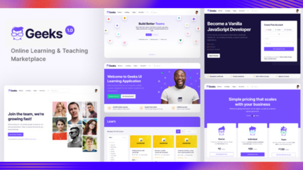 Geeks Theme GPL v1.2.24 – Online Learning Marketplace WordPress Websites