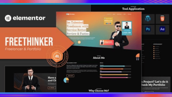 Freethinker Template Kit GPL – Freelancer & Portfolio Elementor