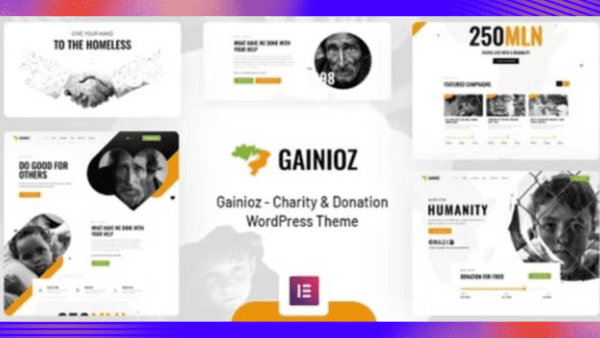 Gainioz Theme GPL v1.1.6 – Charity & Donation WordPress Theme