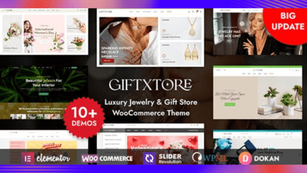 GiftXtore Theme GPL v1.7.4 – Luxury Jewelry & Gift Store Elementor WooCommerce WordPress Theme