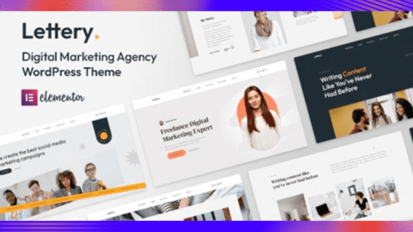 Lettery Theme GPL v1.1.7 – Elementor Portfolio Agency Theme