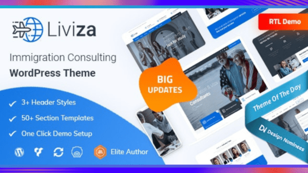 Liviza Theme GPL v3.6 – Immigration Consulting WordPress Websites