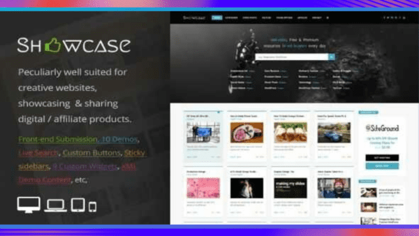 Showcase Theme GPL v3.6 – Responsive WordPress Grid / Masonry Blog Theme
